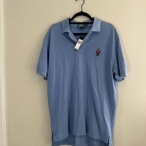 Men's baby blue vintage Ralph Lauren short sleeve Polo